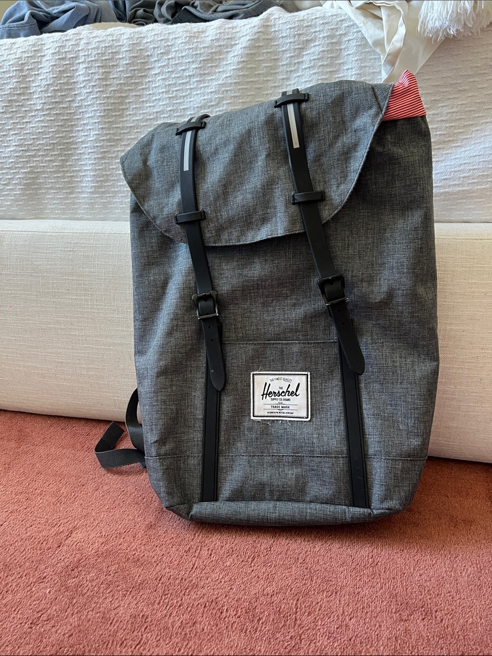 Herschel Supply Company Grey Backpack with Pink Drawstring Top